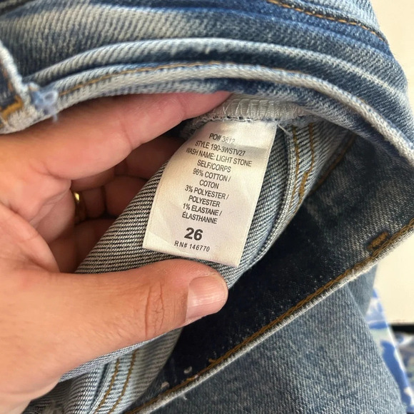 Re/Done Originals 2019 High Rise Stove Pipe Raw Hem Light Wash 190-3WSTV27 - Picture 4 of 7